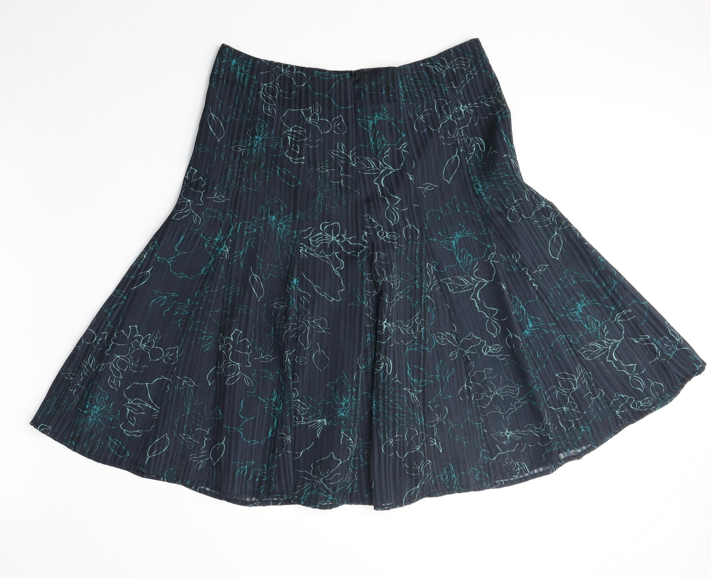 b.young Womens Black Geometric Polyester Swing Skirt Size M Zip