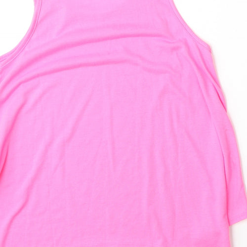 H&M Girls Pink Polyester Basic Tank Size 10-11 Years Round Neck Pullover