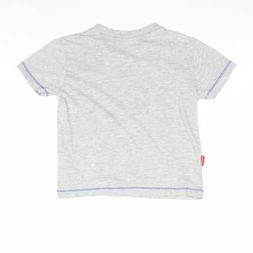 Slazenger Boys Grey Herringbone Polyester Basic T-Shirt Size 3-4 Years Roll Neck Pullover