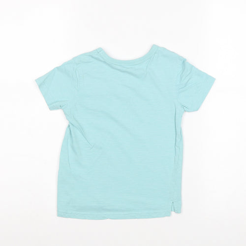 George Boys Blue 100% Cotton Basic T-Shirt Size 3-4 Years Round Neck Pullover - Save our Planet