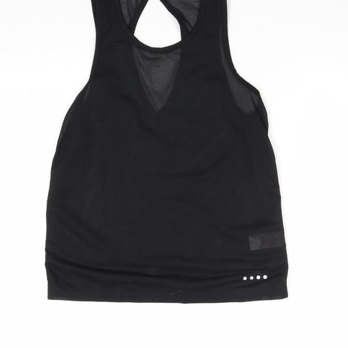 Matalan Girls Black Polyester Basic Tank Size 10-11 Years Scoop Neck Pullover