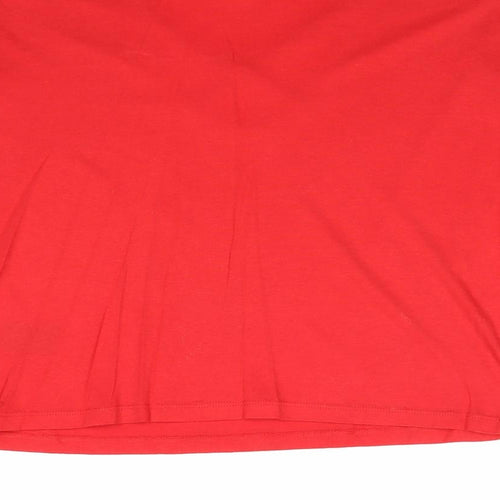 New Look Girls Red Cotton Basic T-Shirt Size 12-13 Years Scoop Neck Pullover
