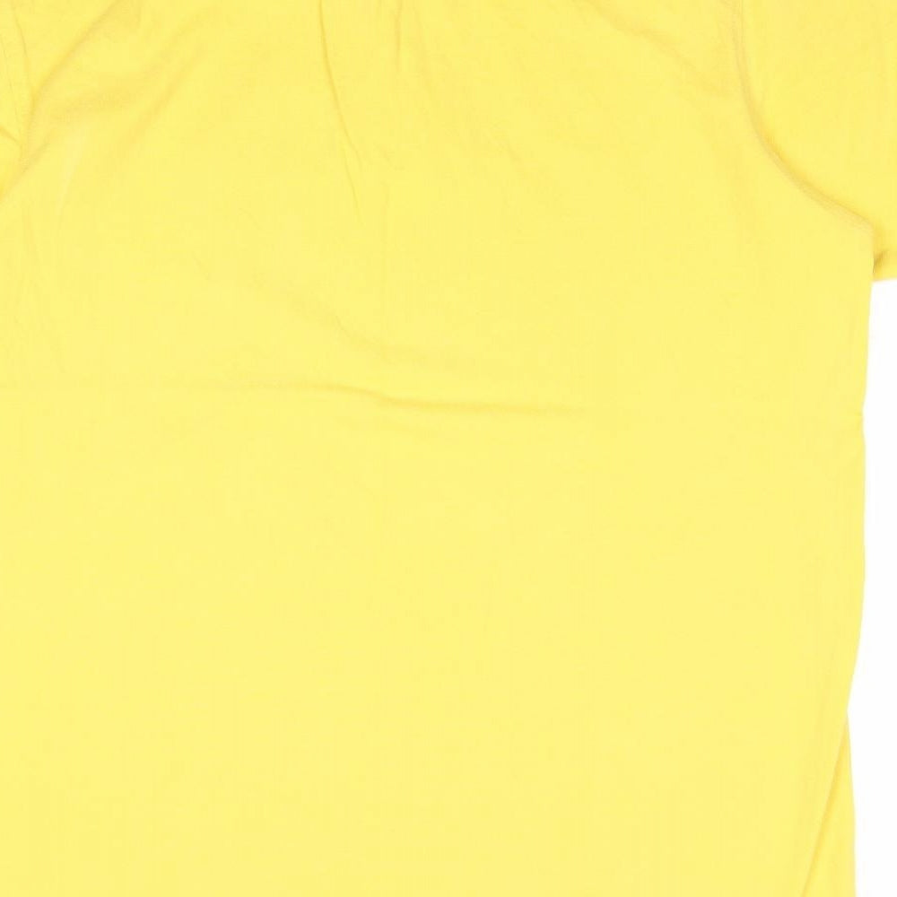 B&C Mens Yellow 100% Cotton Polo Size XL Collared Button