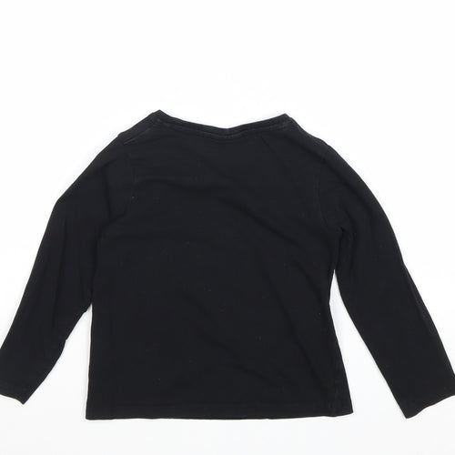 Matalan Girls Black 100% Cotton Basic T-Shirt Size 5 Years Round Neck Pullover - Feel Good