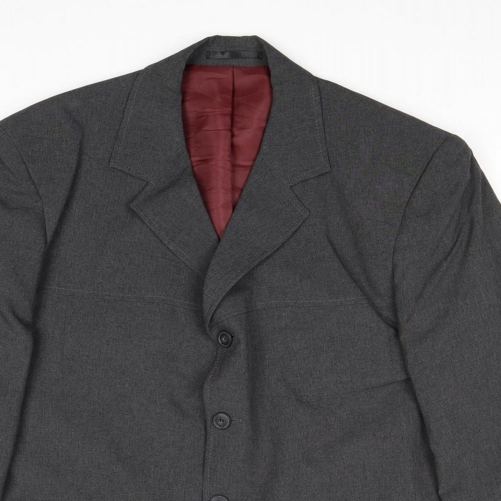Douglas Mens Grey Polyester Jacket Blazer Size 44 Regular