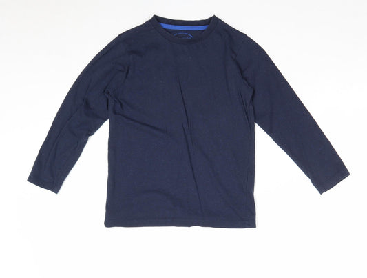 Matalan Boys Blue Cotton Basic T-Shirt Size 6-7 Years Round Neck Pullover