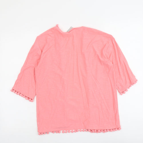 I Love Girlswear Girls Pink Cotton Kimono Blouse Size 12 Years V-Neck