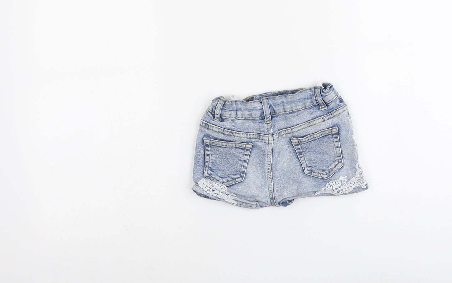 E-vie Girls Blue Cotton Hot Pants Shorts Size 6 Years Regular Snap
