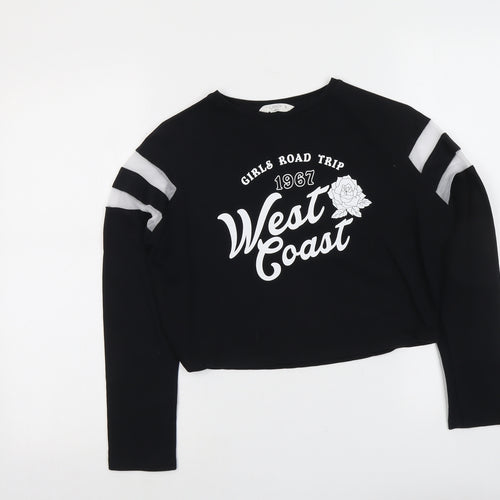 Candy Couture Girls Black Cotton Pullover Sweatshirt Size 11 Years Pullover - Girls Road Trip West Coast