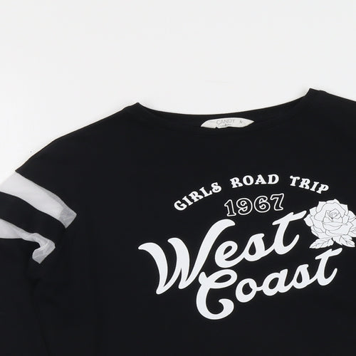 Candy Couture Girls Black Cotton Pullover Sweatshirt Size 11 Years Pullover - Girls Road Trip West Coast