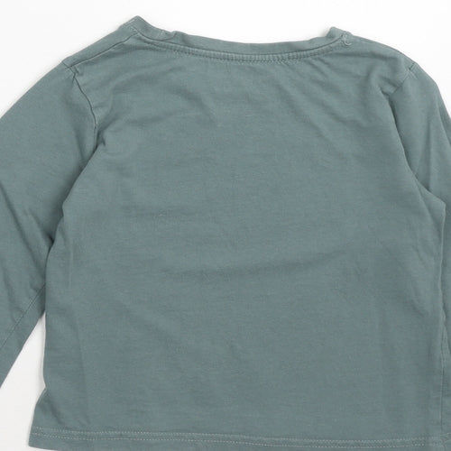Primark Girls Green Cotton Basic T-Shirt Size 6-7 Years Round Neck Pullover - Always Smiling