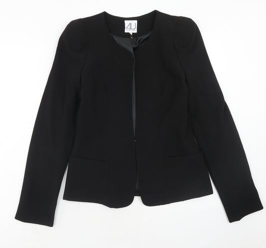 Forever Unique Womens Black Polyester Jacket Suit Jacket Size 12