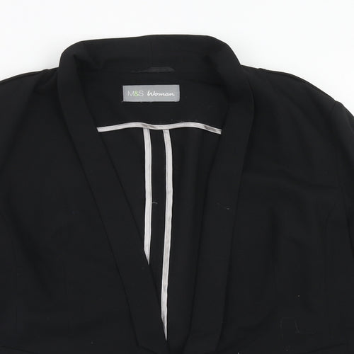 Marks and Spencer Womens Black Polyacrylate Fibre Jacket Suit Jacket Size 16