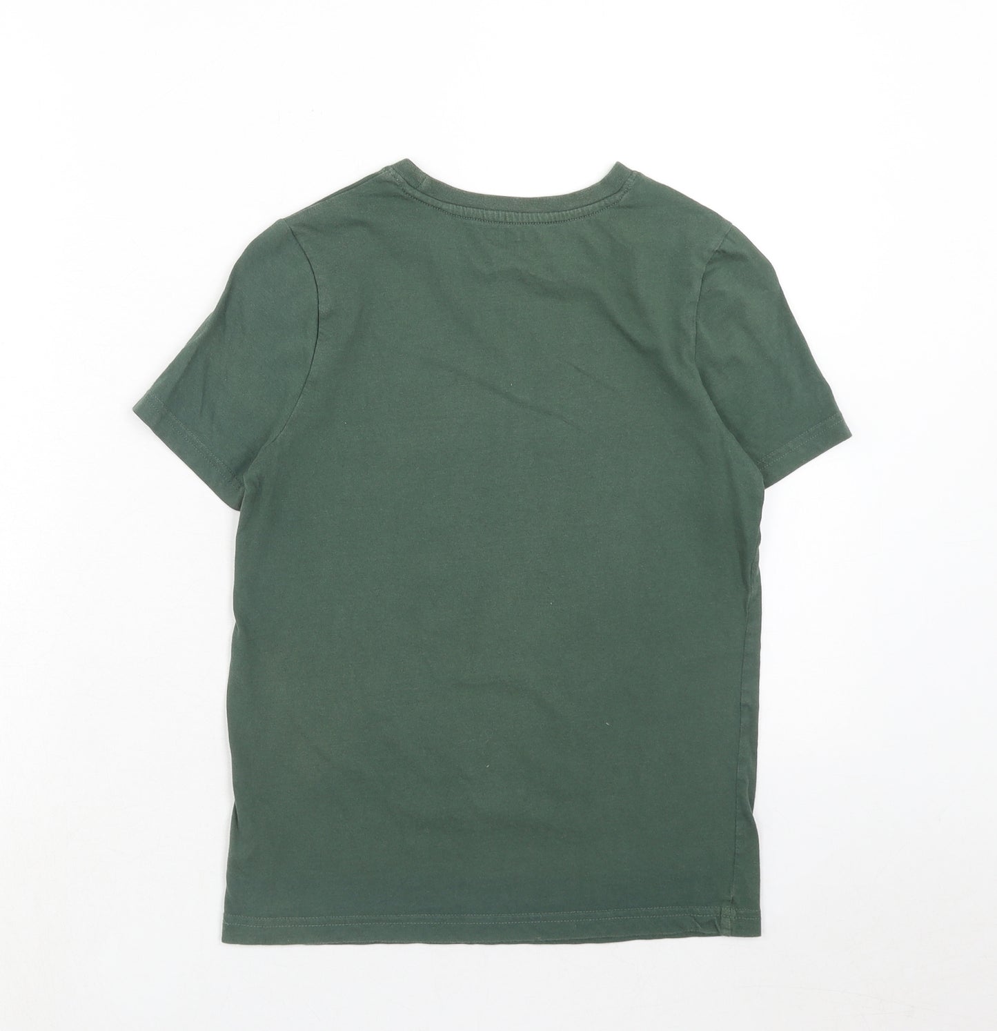 F&F Boys Green Cotton Basic T-Shirt Size 9-10 Years Round Neck Pullover - Urban Skate