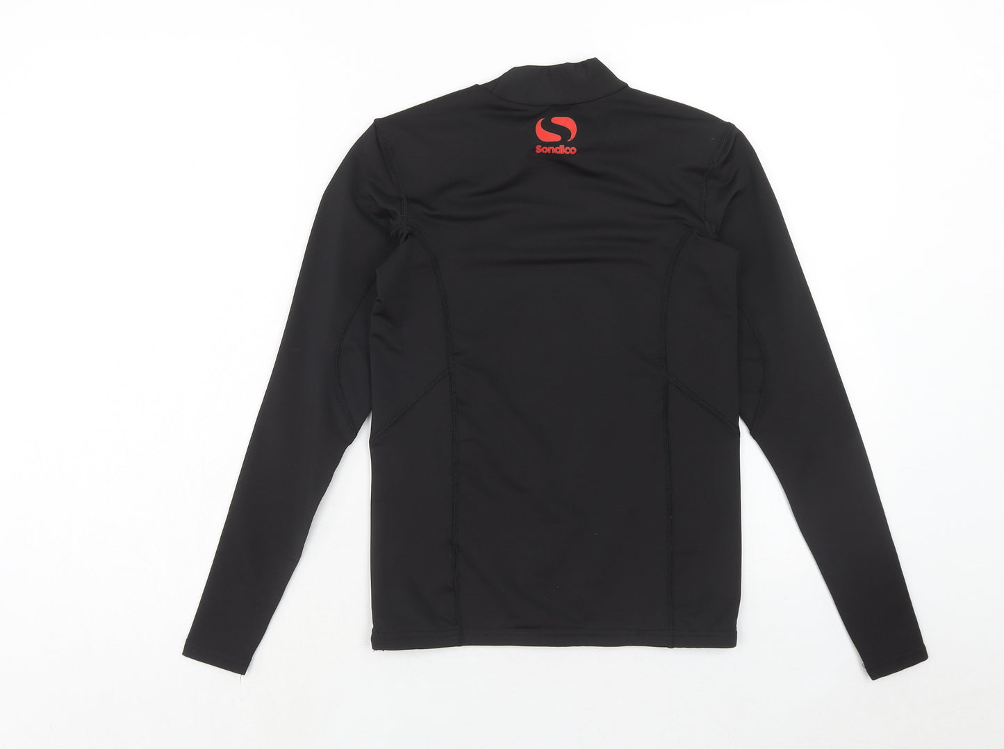 Sondico Boys Black Polyester Basic T-Shirt Size 13 Years Mock Neck Pullover