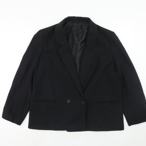 St.Michael Womens Black Polyester Jacket Suit Jacket Size 16