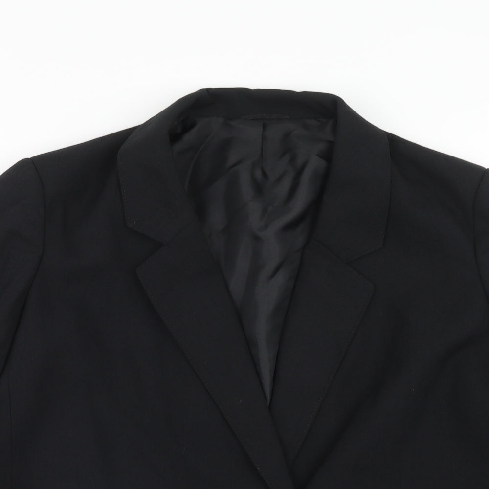 St.Michael Womens Black Polyester Jacket Suit Jacket Size 16
