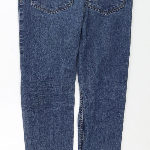 F&F Girls Blue Cotton Straight Jeans Size 10-11 Years Regular Zip