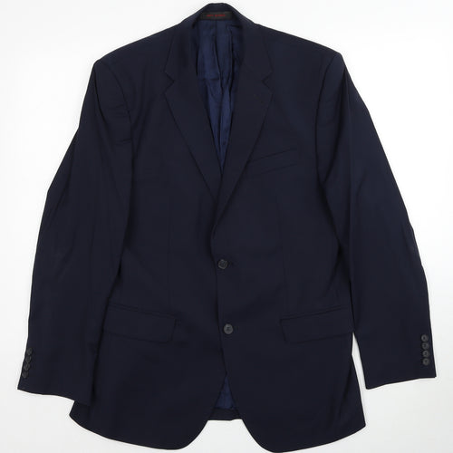 Jeff Banks Mens Blue Polyester Jacket Suit Jacket Size 40 Regular
