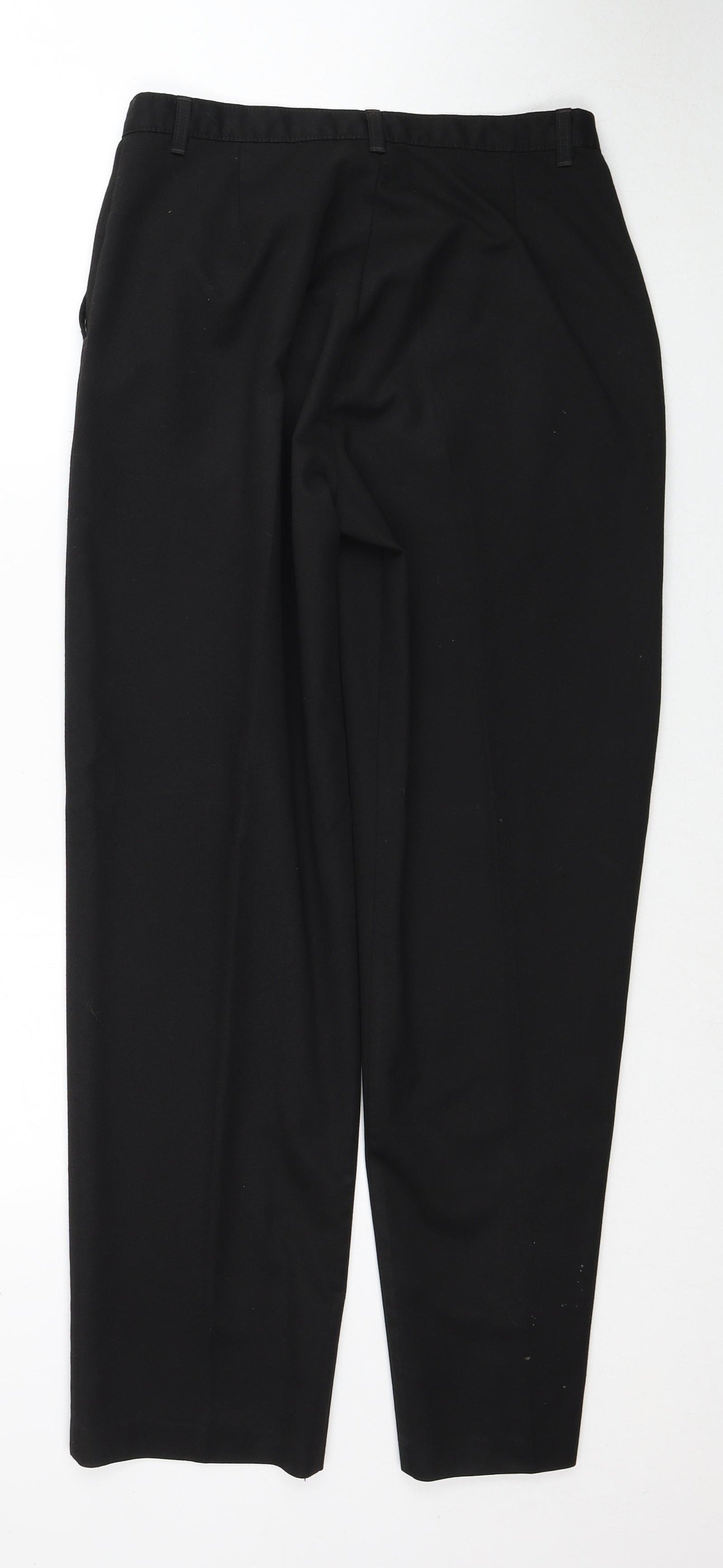 Marks and Spencer Boys Black Polyester Chino Trousers Size 15 Years Regular Zip