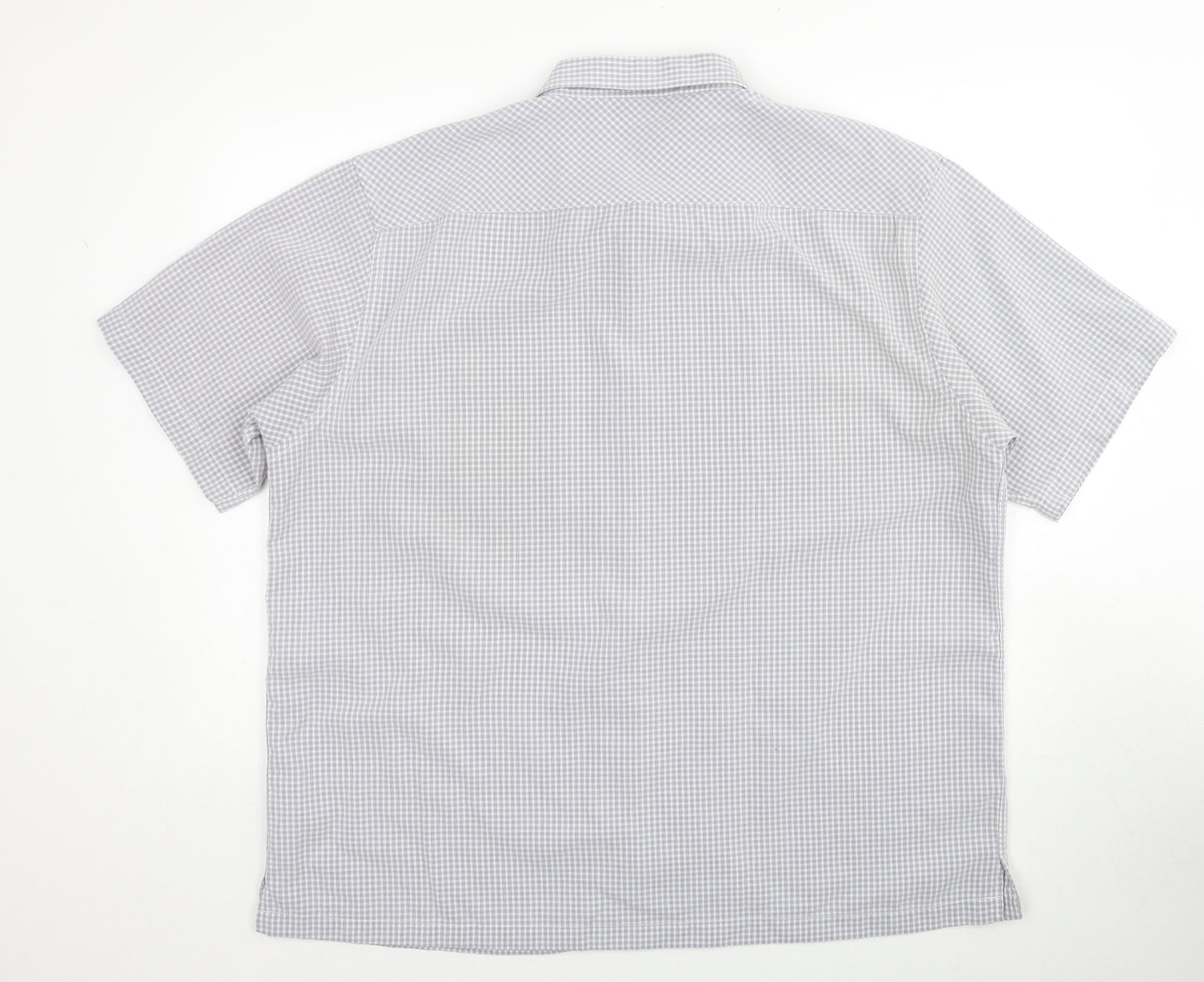 UrbanSpirit Mens Grey Plaid Polyester Button-Up Size 2XL Collared Button