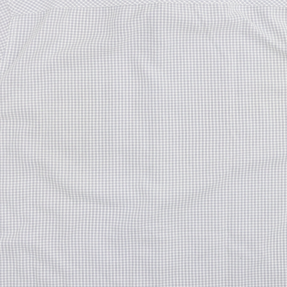 UrbanSpirit Mens Grey Plaid Polyester Button-Up Size 2XL Collared Button