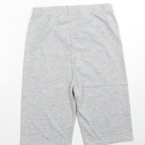 PRETTYLITTLETHING Womens Grey Polyester Biker Shorts Size 6 Regular Pull On