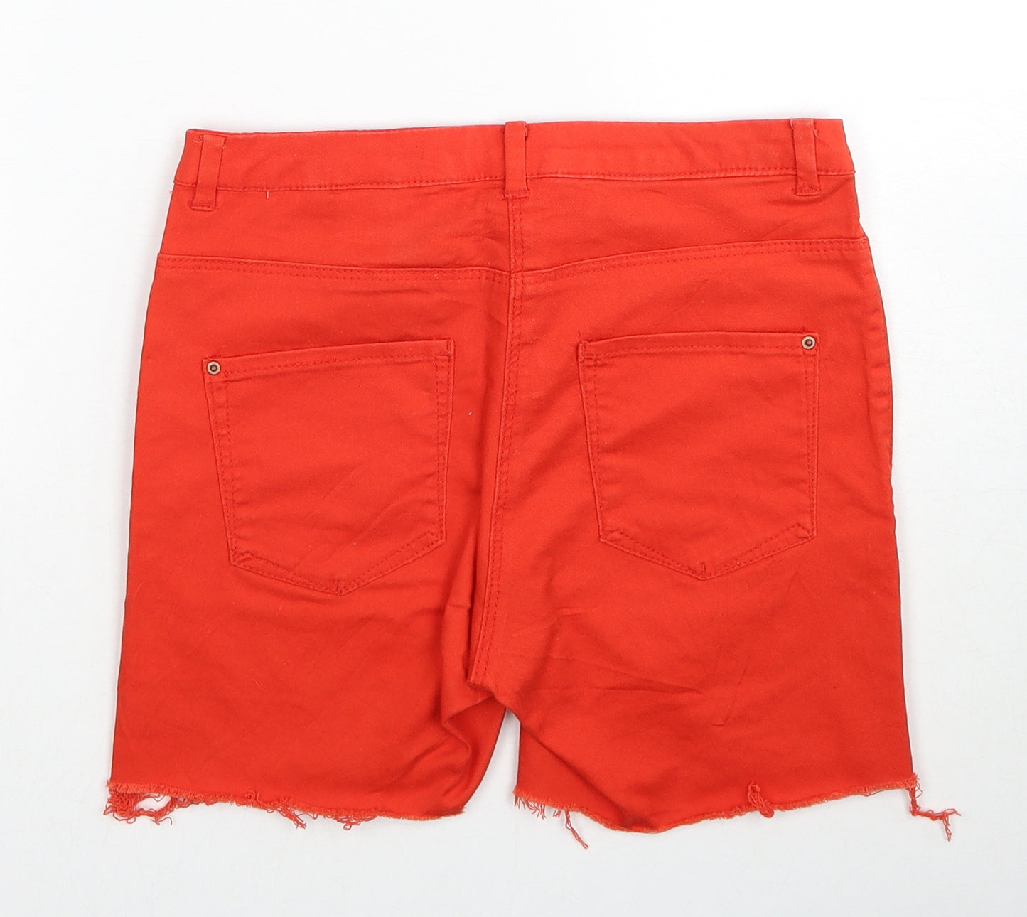 Divided by H&M Womens Red Cotton Bermuda Shorts Size 6 Regular Zip