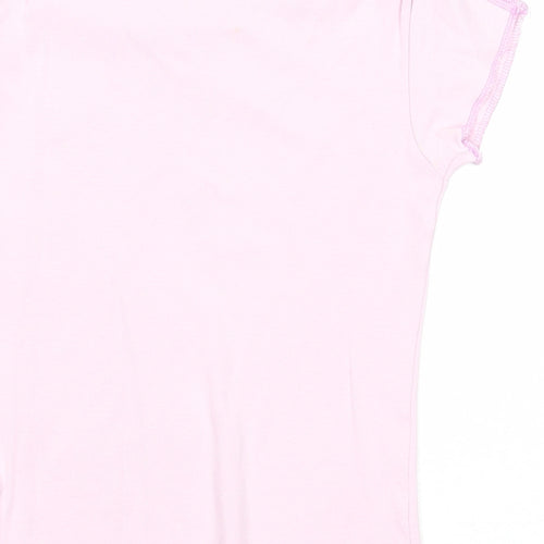 Okaidi Girls Pink Cotton Jersey T-Shirt Size 8 Years Round Neck Pullover