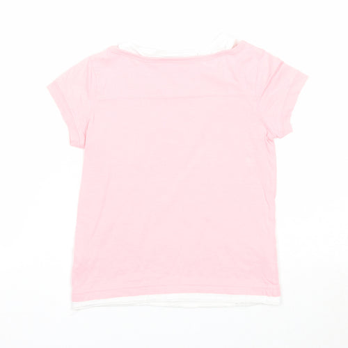 Sonoma Girls Pink Cotton Basic T-Shirt Size 6 Years Round Neck Pullover