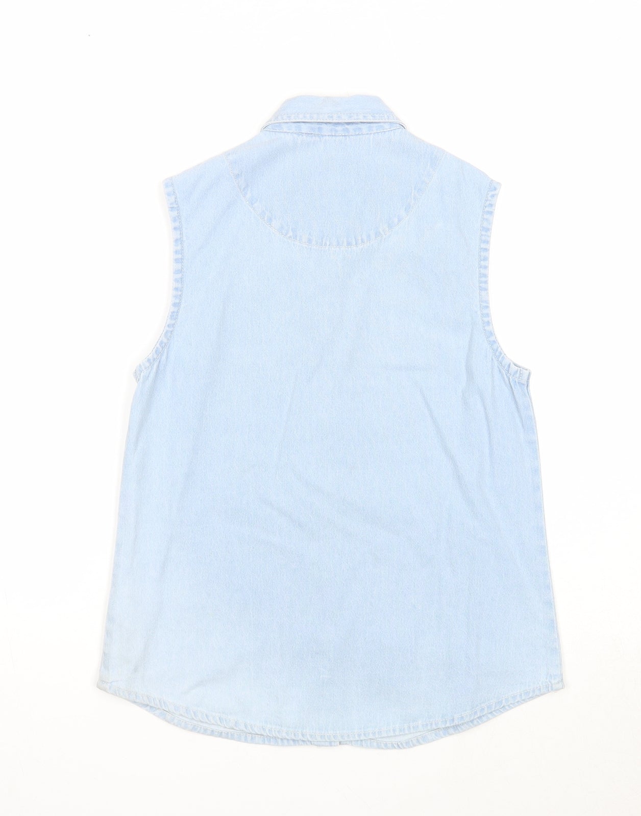 Sophie Girls Blue Cotton Basic Button-Up Size 12-13 Years Collared Snap
