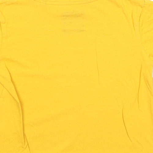 TU Boys Yellow Cotton Basic T-Shirt Size 3 Years Round Neck Pullover - Animal Rugby