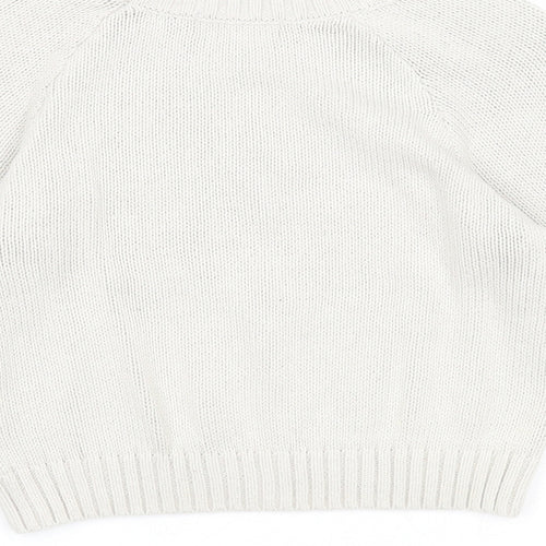 H&M Boys Ivory Round Neck Cotton Pullover Jumper Size 9-10 Years Pullover