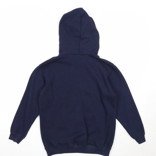 Fruit of the Loom Boys Blue Cotton Pullover Hoodie Size 9 Years Pullover - Size 9-11 Years