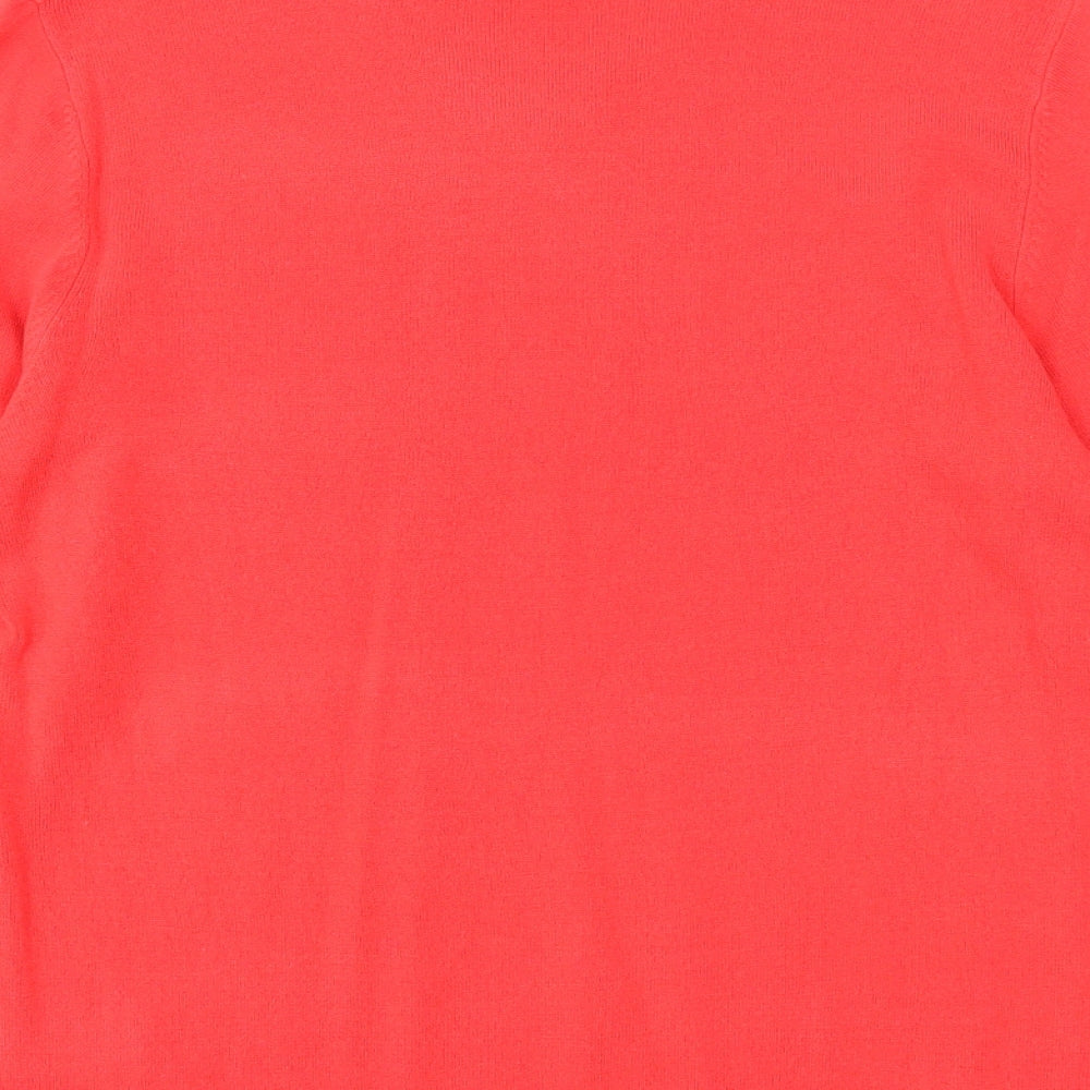 Marks and Spencer Mens Red V-Neck Acrylic Pullover Jumper Size S Long Sleeve