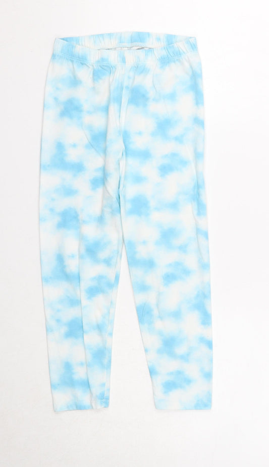 Gap Girls Blue Geometric Cotton Jogger Trousers Size 10-11 Years Regular Pullover - Clouds Print