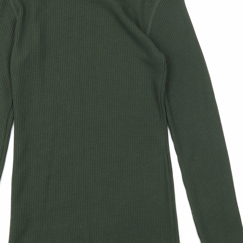 Cedar Wood State Mens Green Round Neck Polyester Pullover Jumper Size XS Long Sleeve