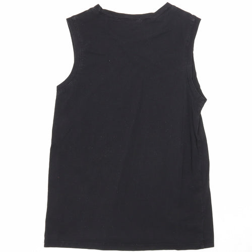 Candy Couture Girls Black Cotton Basic Tank Size 9 Years Round Neck Pullover - New York City