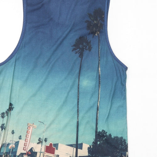 Primark Mens Blue Polyester T-Shirt Size S Round Neck - California West Coast