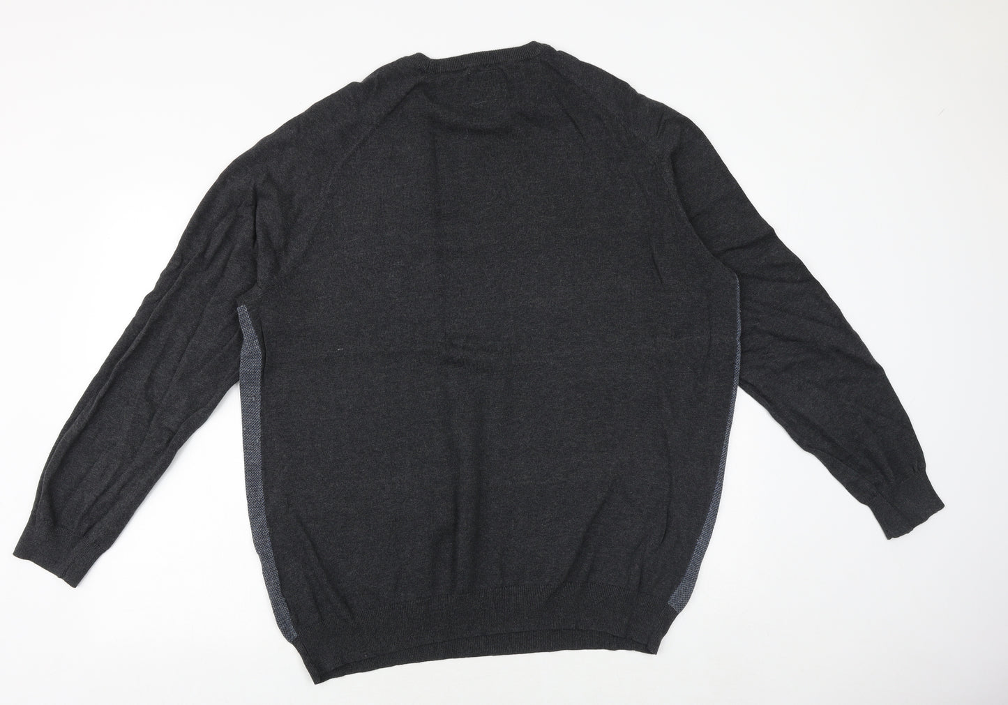 Matalan Mens Grey Round Neck Cotton Pullover Jumper Size 2XL Long Sleeve