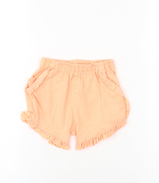 NEXT Girls Orange Cotton Sweat Shorts Size 2-3 Years Regular