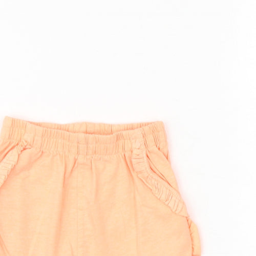 NEXT Girls Orange Cotton Sweat Shorts Size 2-3 Years Regular