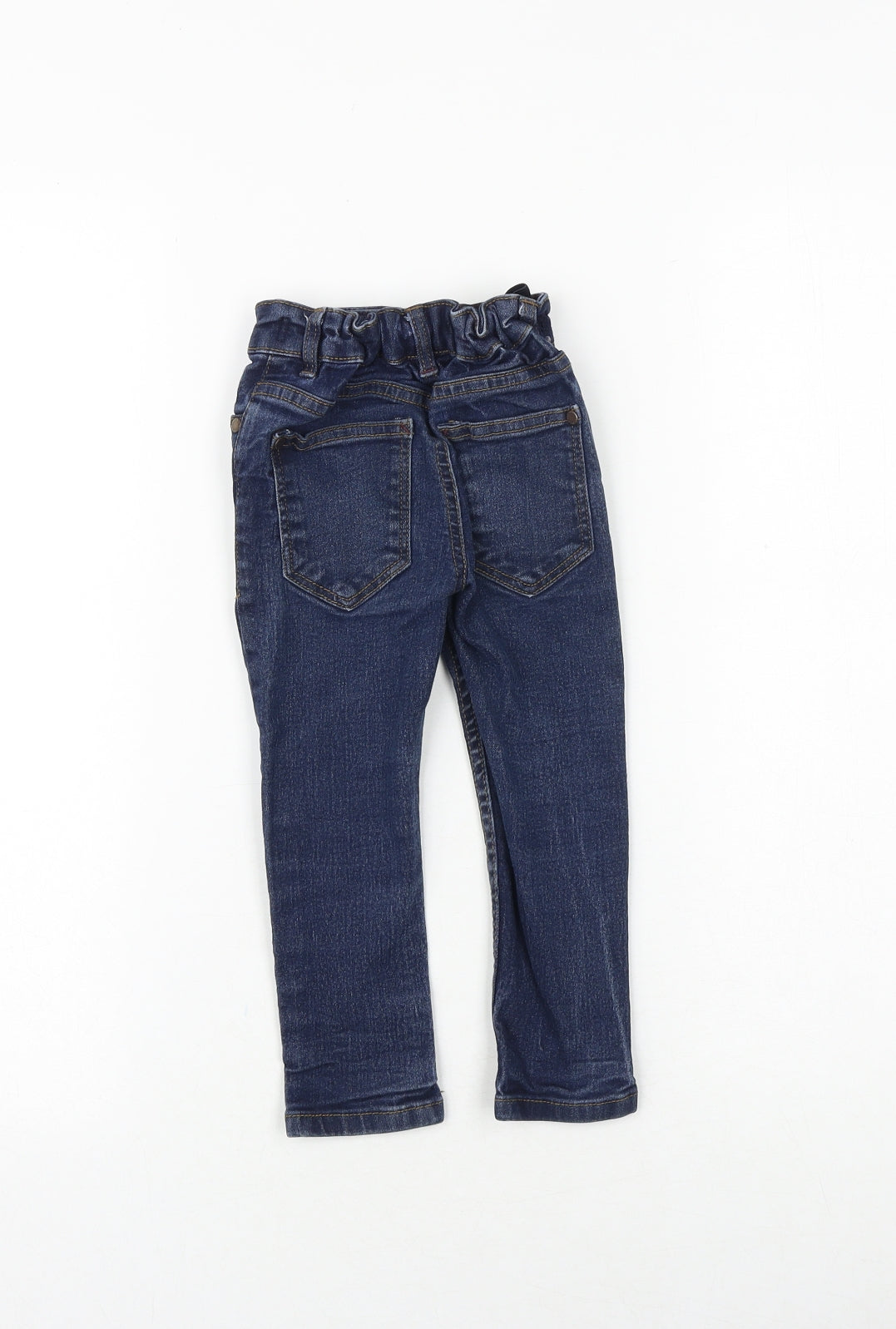 NEXT Boys Blue Cotton Skinny Jeans Size 3 Years Regular Zip