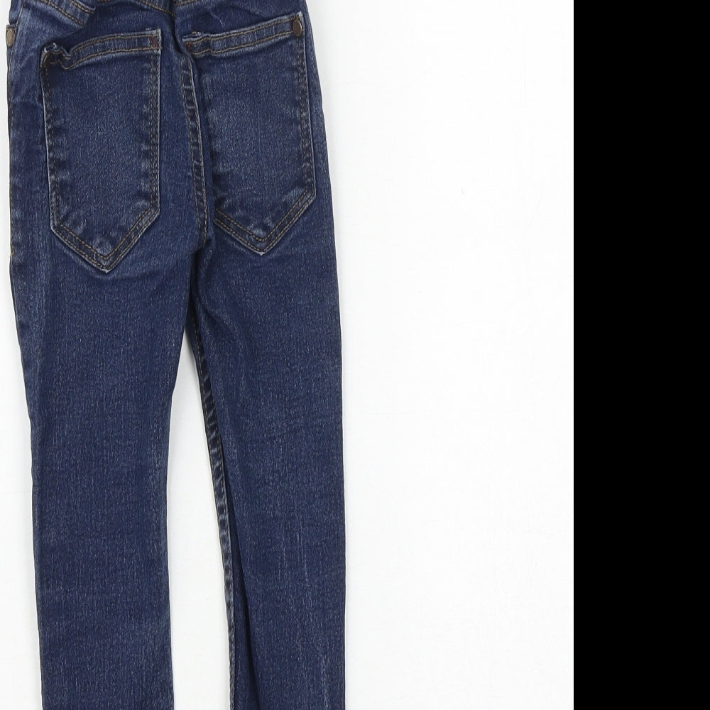 NEXT Boys Blue Cotton Skinny Jeans Size 3 Years Regular Zip