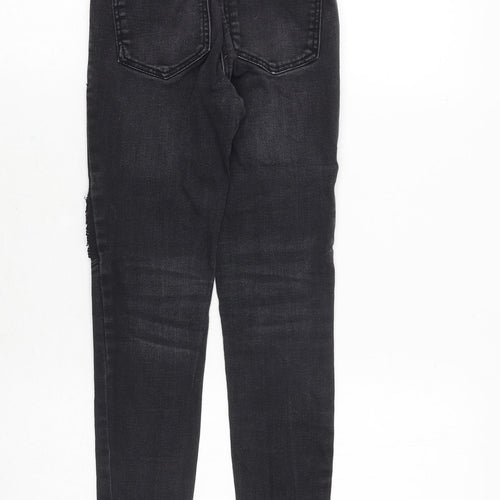 TU Girls Black Cotton Skinny Jeans Size 9 Years Regular Zip
