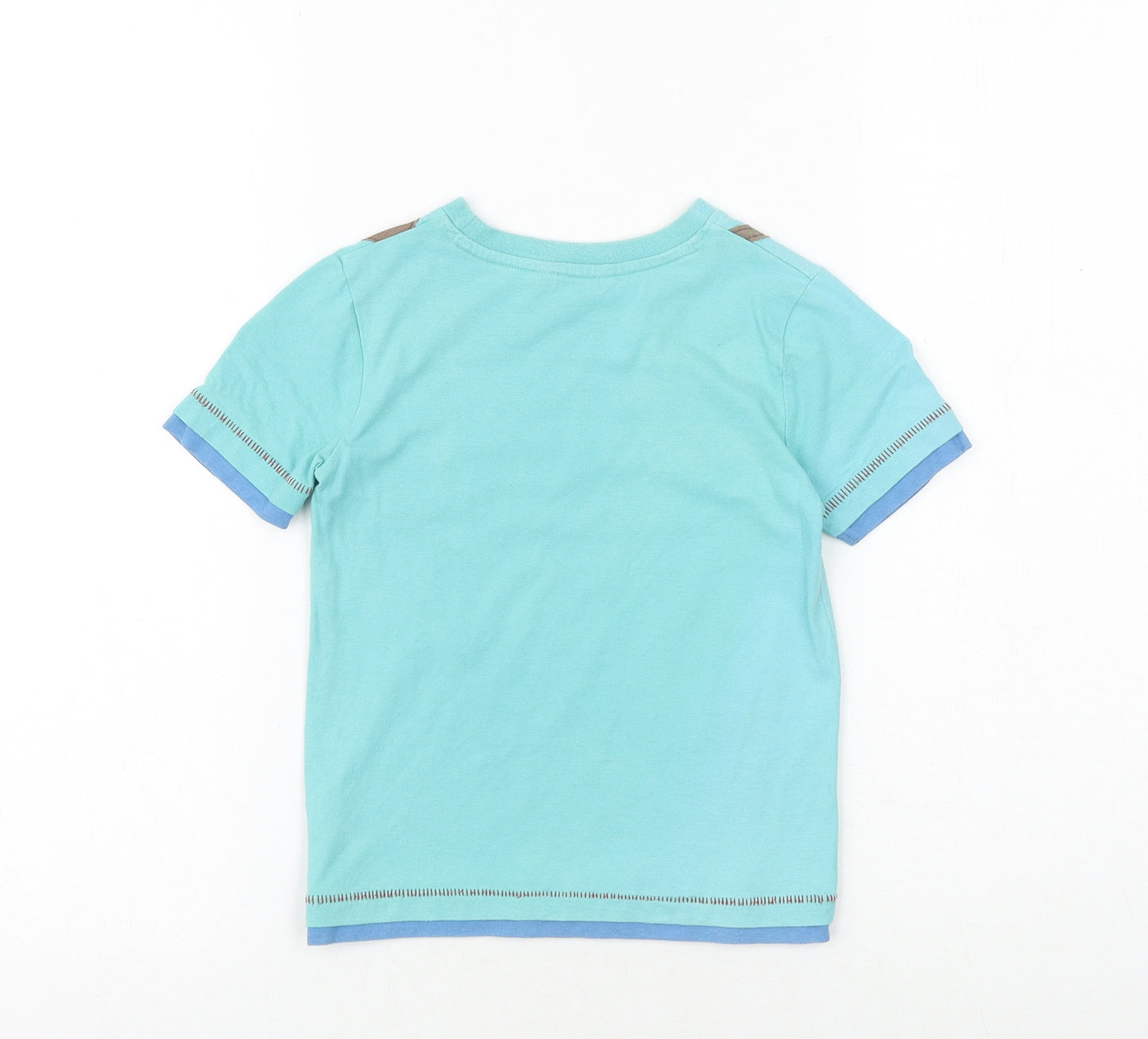 George Boys Blue 100% Cotton Basic T-Shirt Size 3-4 Years Roll Neck Pullover - Little Cheeky Chimp