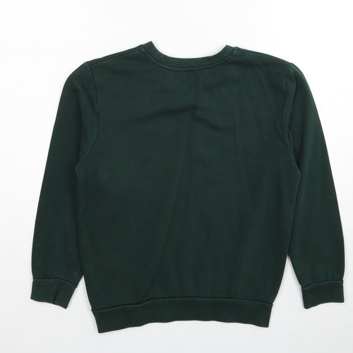 Preworn Boys Green Cotton Pullover Sweatshirt Size 8-9 Years Pullover