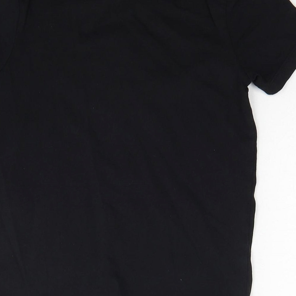 George Boys Black Cotton Basic T-Shirt Size 6-7 Years Round Neck Pullover - DanTDM
