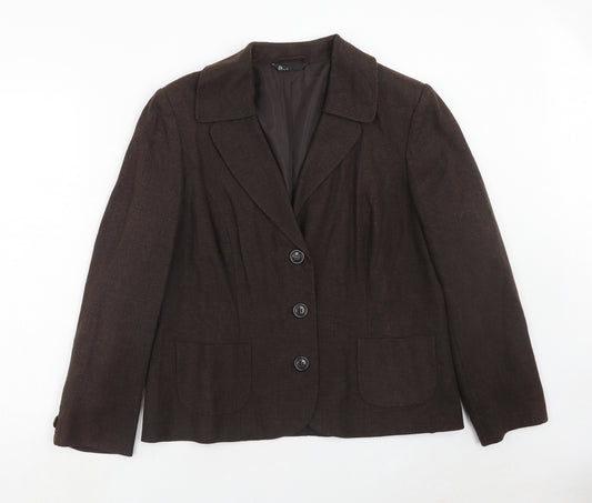 BHS Womens Brown Linen Jacket Blazer Size 18