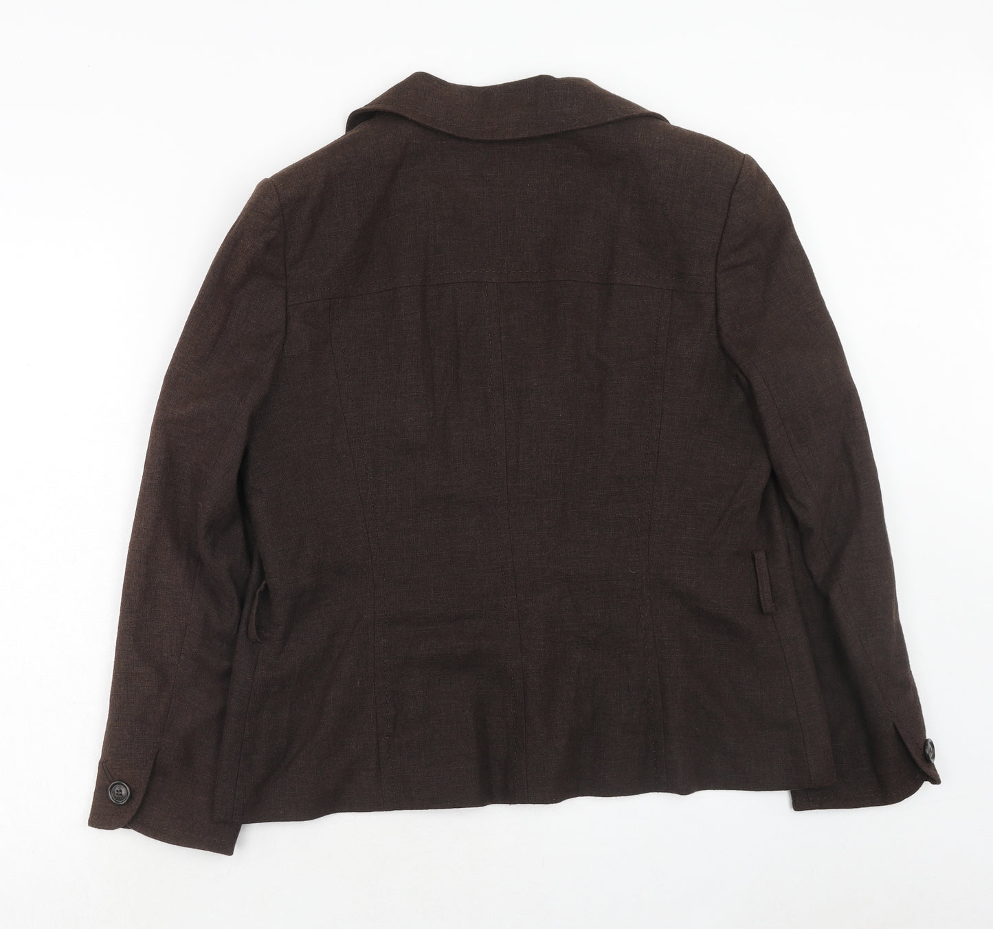 BHS Womens Brown Linen Jacket Blazer Size 18